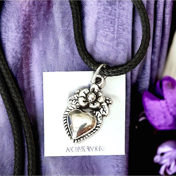 5 For $25💫Alternative Silver Heart Rose Pendant Necklace - Picture 3 of 5